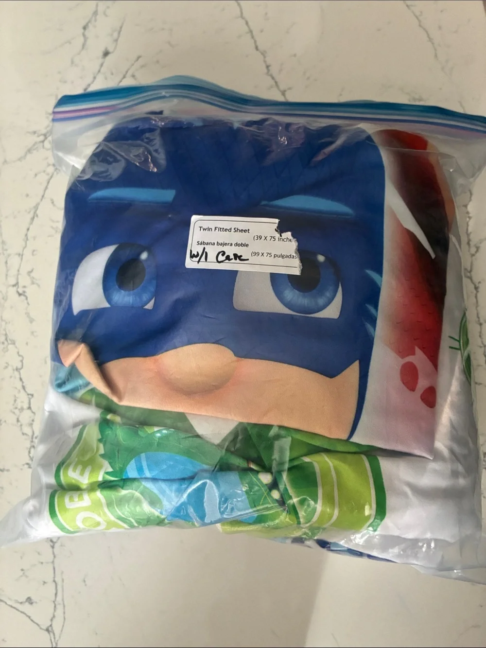 PJ Masks Character Twin Fitted Sheet - cat boy owl-let and gecko